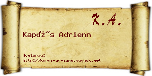 Kapás Adrienn névjegykártya